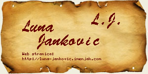Luna Janković vizit kartica